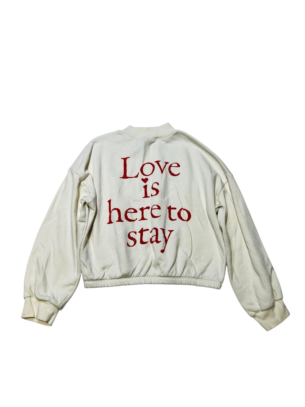 Old Navy Cream Sweatshirt with Red 'Love is here to stay' Graphic